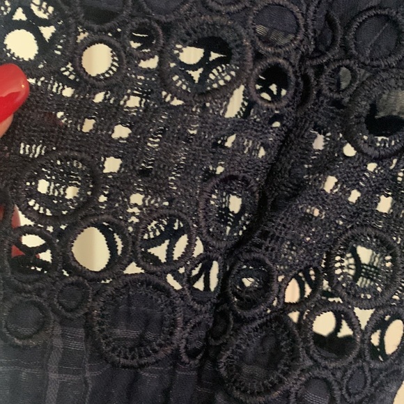 Anthropologie plaid kerchief dress with open weave lace design - Picture 7 of 12